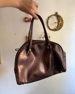 Brown Faux crocodile purse