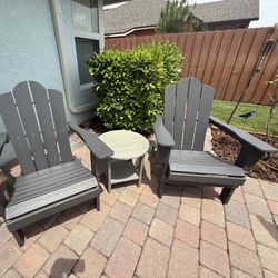 Folding Adirondack Chairs with Side Table