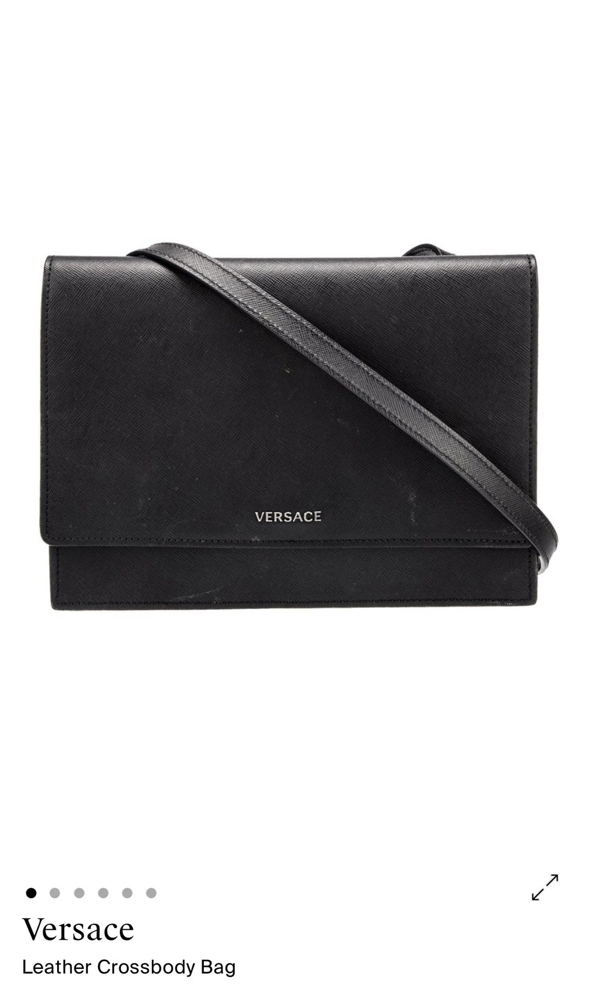 Black Leather Versace Crossbody