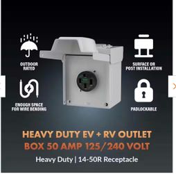Heavy Duty EV + RV Outlet Box 240v
