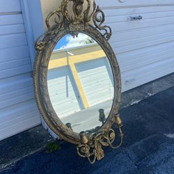 Antique Gilt Gesso Gerlandle Mirror-1800’s 