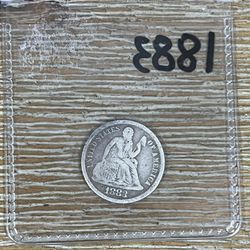 1883-P Seated Liberty Dime Silver Coin XF