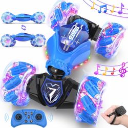 Gesture Sensing Remote Control Car Toys - Drift RC Stunt Car for Kids | 360° Rotating 4WD Transform RC Cars | 2.4Ghz Hand Controlled with Lights Music