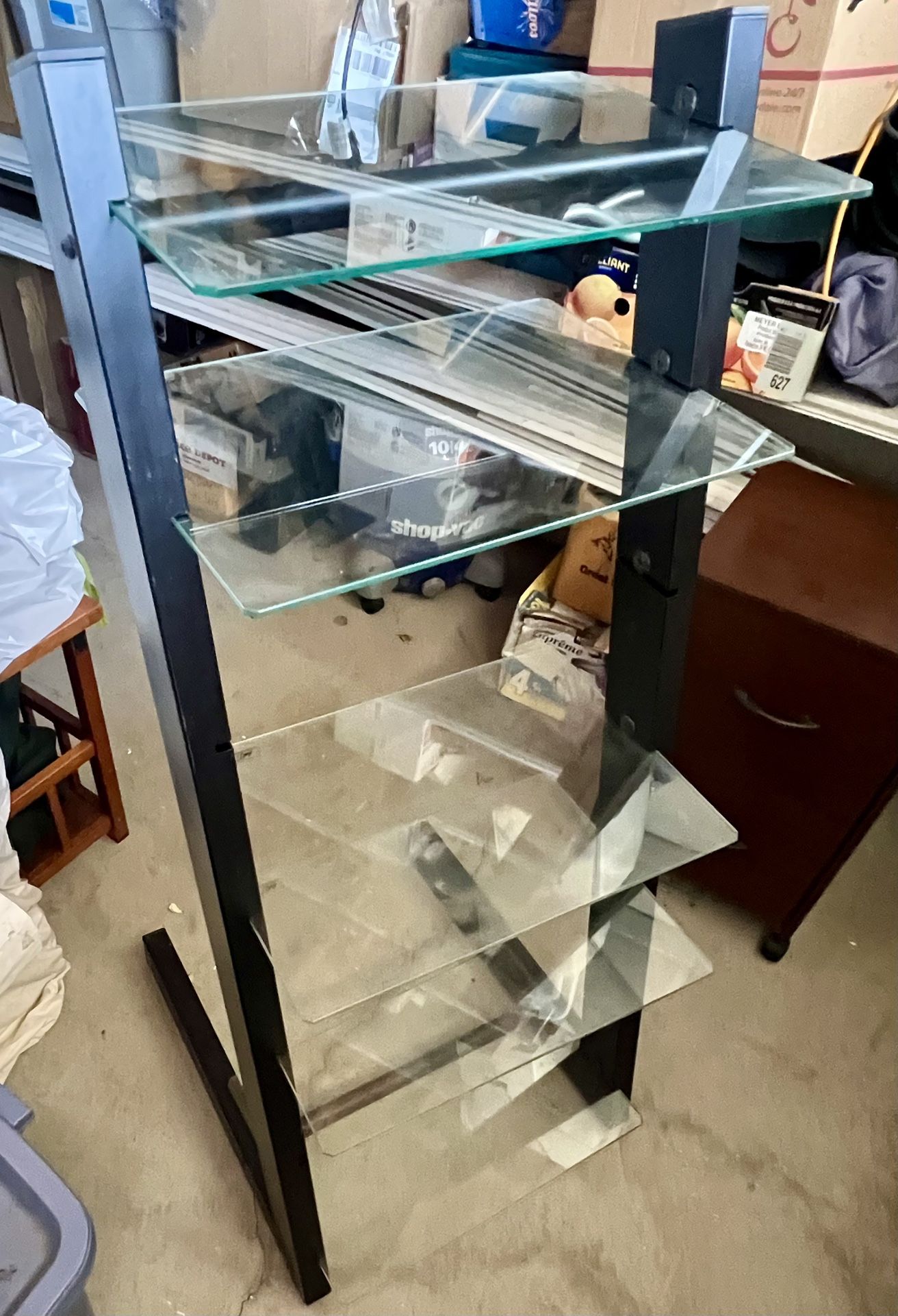 Modern Glass Entertainment Shelving Unit