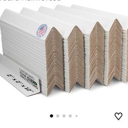 New IDL Packaging 2" x 2" x 12" Cardboard Edge Protector, Pack of 200 - White Kraft Cardboard Corners for Shipping - V-Board Reinforced