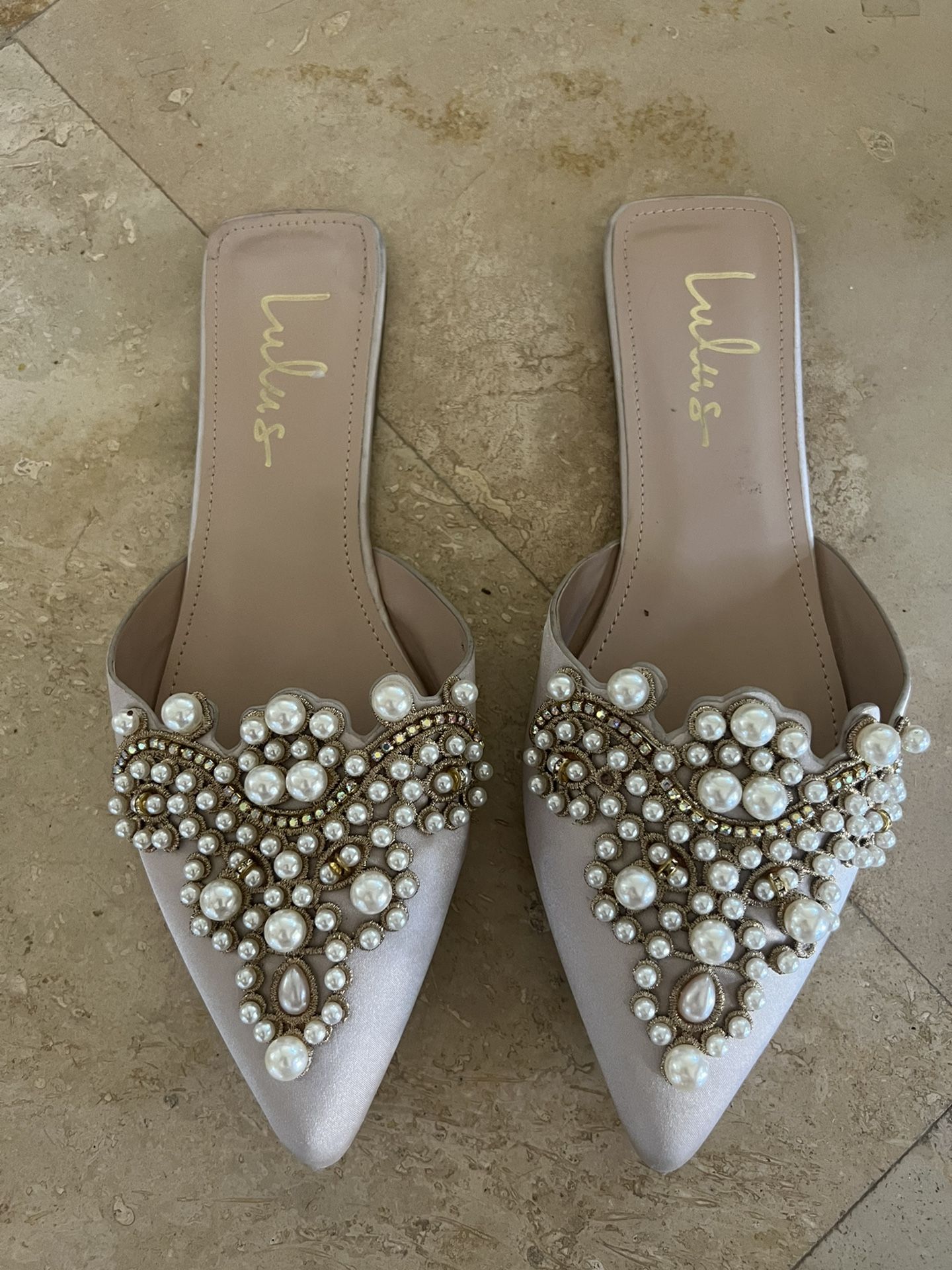 Bridal Flats with Pearls Size 8.5,All Products : American Fashion Style Bags On Sale