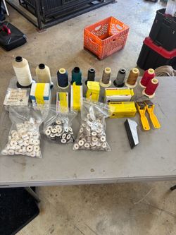 Upholstery Thread Cones, Bobbins, and Supplies Lot