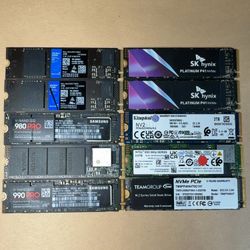 MIXED LOT 10x 4TB 2TB 1TB M.2 NVMe SSDs READ SAMSUNG SK HYNIX WD LOT