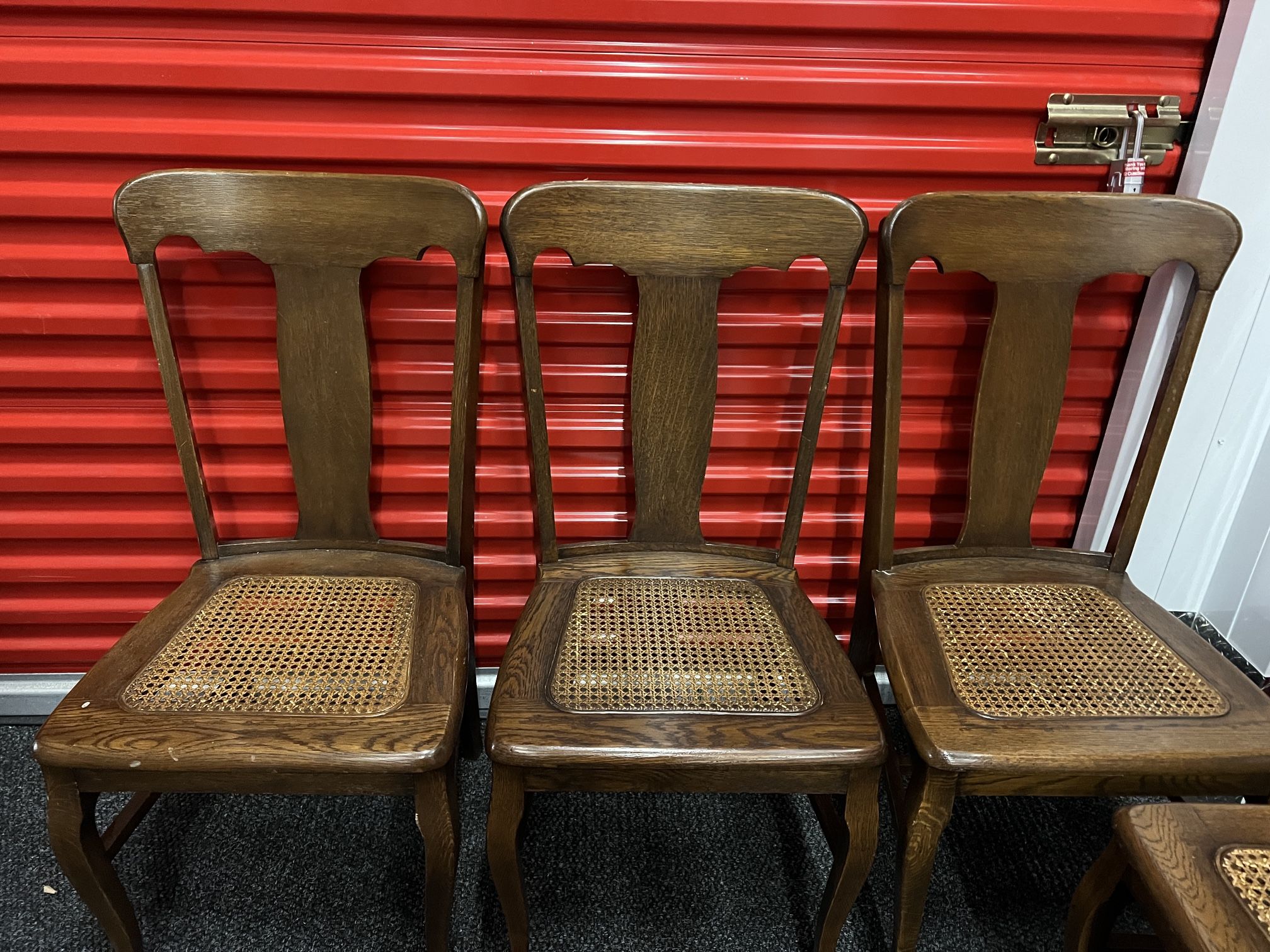 Vintage Six Cane Seat Dining Room Chairs