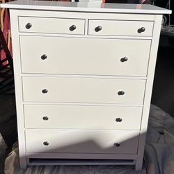 IKEA HEMNES 6-drawer dresser tall chest glossy white L44”*D20”*H52”(address in description)  👇delivery 🚚 available within 15 miles with extra $65 de