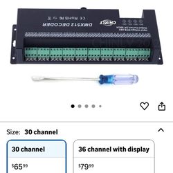 30 Channel DMX decoder 512 RGB LED Strip Controller DMX dimmer DC9V-24V 2A/CH