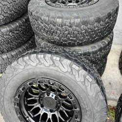 📲‼️Vendo Set De Rines Nuevos 17x9 De 6 Birlos Con Llanta Usada 285/70/17 Bf Goodrich 
