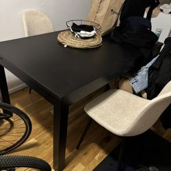 Black Extending Table With 4 Chairs