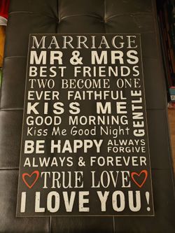 "MARRIAGE" WOODEN PICTURE