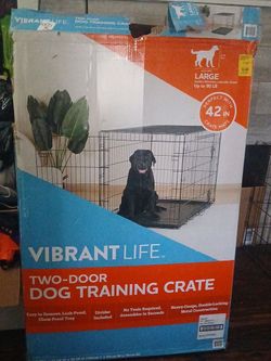 Vibrant Life Two-Door Dog Training Crate Large 42in