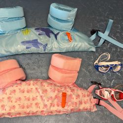 Quality Kid Floaties, SOS Whisler And Mask Like New