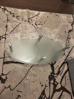 Clear Oval Glass Coffee Table Top with Chrome Legs