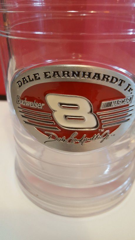 Dale Earnhardt Jr. collectible glass stein.