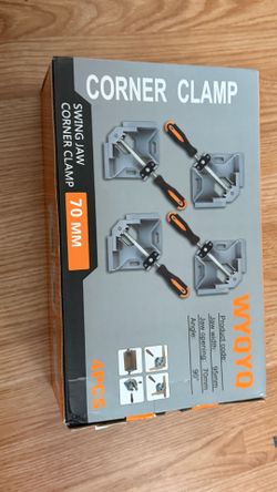 4pcs Corner Clamp - Right Angle 90 Degree Wood Clamps For Woodworking, With Adjustable Swing Jaw Aluminum Alloy Frame, For Welding, DIY Woodworking