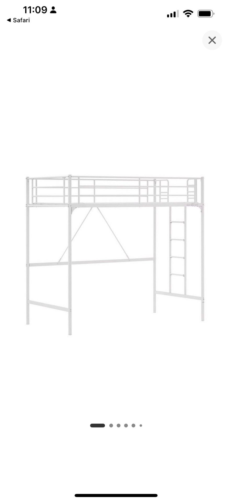 White Loft Twin Size Bed Frame