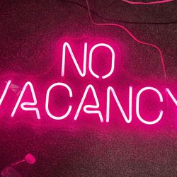 No Vacancy Neon Hot Pink Sign LED