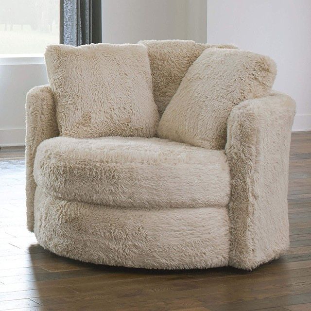 Brand New EXTRA LARGE FUR ROUND SWIVEL CHAIR ACCENT COUCH