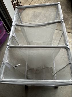 Laundry shorter 3 bags rolling cart
