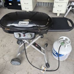 Coleman Camping Grill With Large Propane Tank Adapter Hose