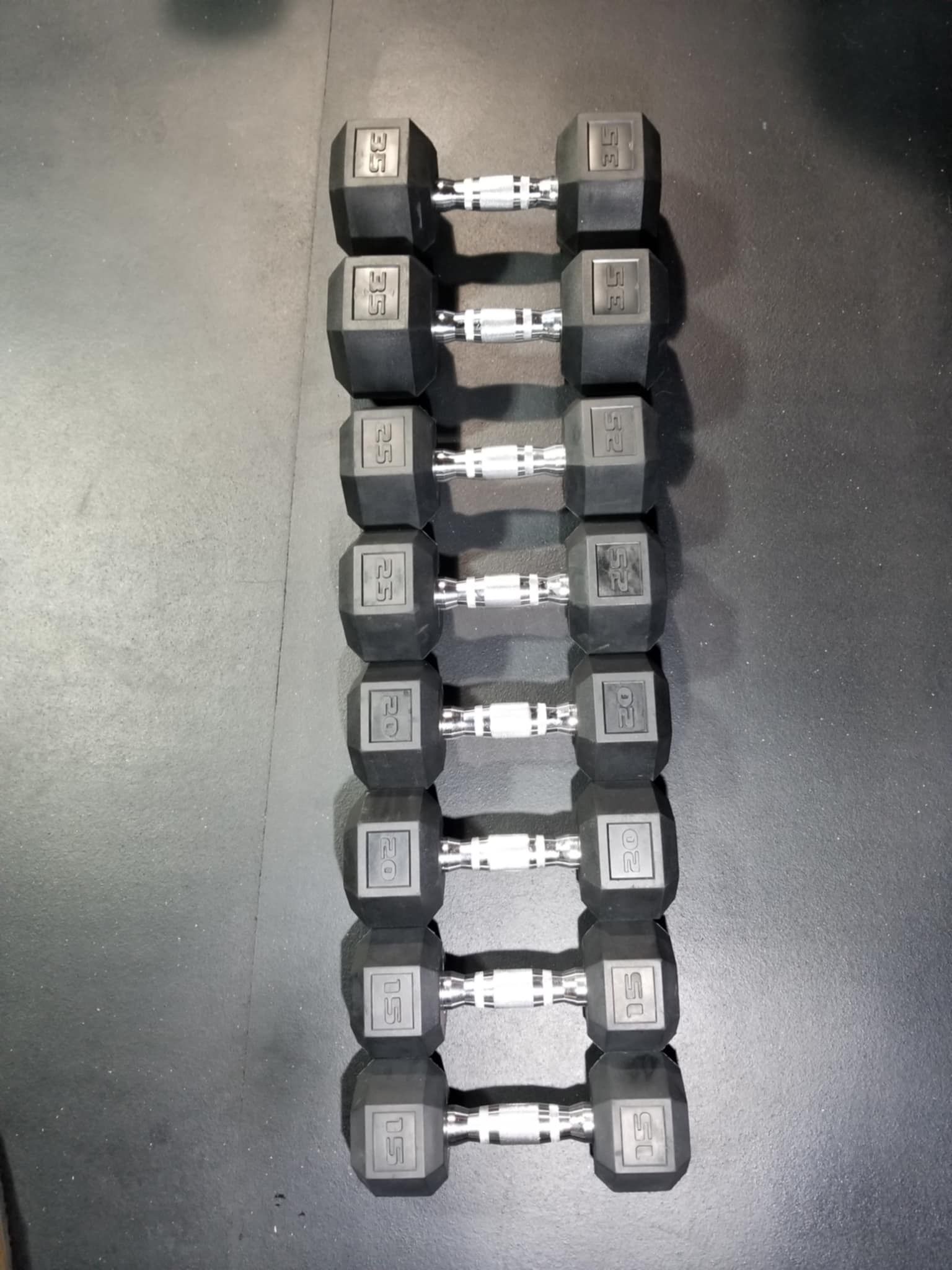 RUBBER COATED DUMBBELLS