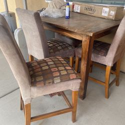 Two Countertop Height Tables And 3/4 Chairs. 