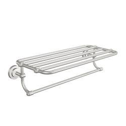 Moen DN0794BN Iso 24-Inch Wide Bathroom Hotel-Style Towel Shelf with Towel Bar, Brushed Nickel