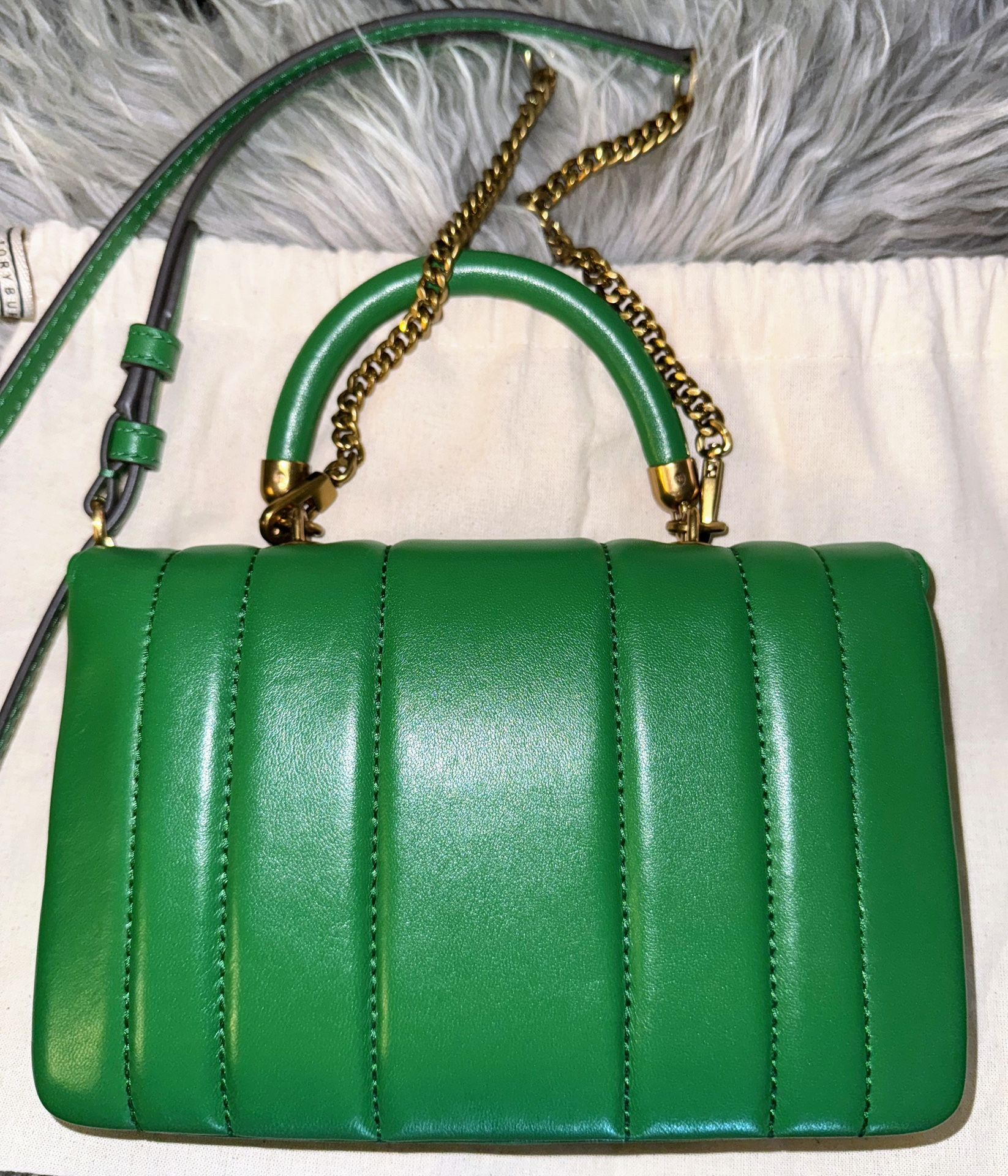 Tory Burch Mini Kira Top Handle Bag Basil color Like new
