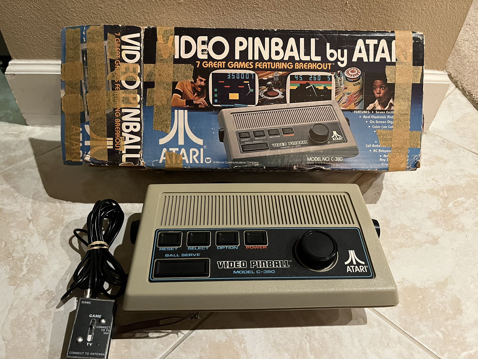 Rare Atari (Beige) Video Game Pinball Console Model C-380