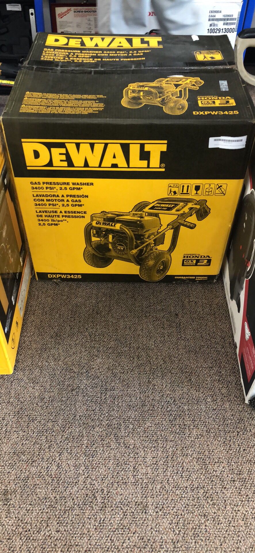 Dewalt Pressure Washer 3400 PSI 2.5 GPM GX200 Honda Engine #DXPW3425