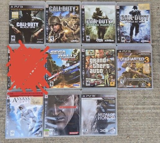 PS3 Games - $8 for each or $75 for all