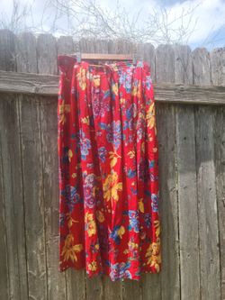 Vintage 90s Lindsey Scott Sport Floral Maxi Skirt