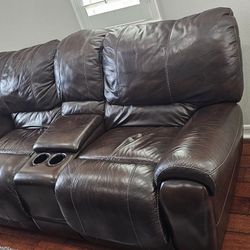 Leather Sofa With Recliners