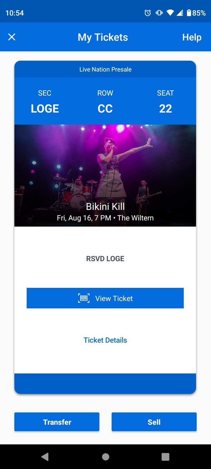 Bikini Kill Ticket For Sale!!