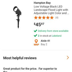 Hampton Bay Led Color Changing Adjustable Beam Spot/flood Light