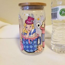 Beer Can Glass With Glass Straw