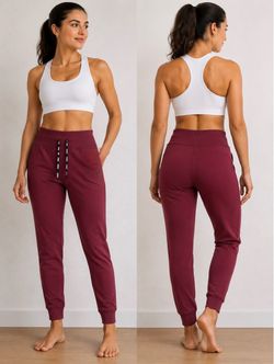 Women's Burgundy Jogger Sweatpants