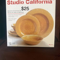 12 Piece Melamine Dinnerware Set