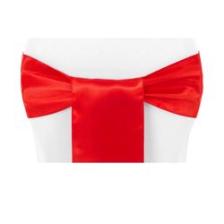 Red Satin Chair Sashes 