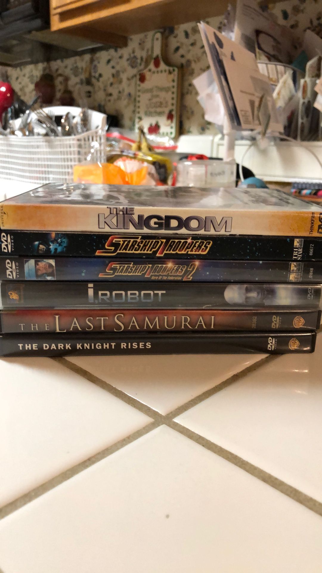 6 DVDS $1. Ea.
