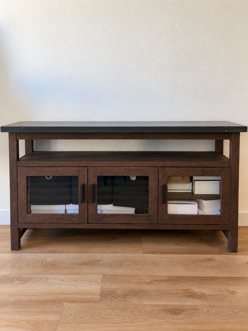 Crate & Barrel District Galvin Metal Top Sideboard Media Console for ...