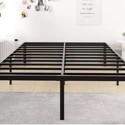 16 Inch Queen Size Metal Bed Frame, No Box Spring Needed