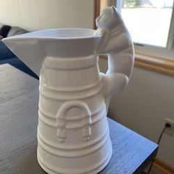 Williams Sonoma White Cat Pitcher