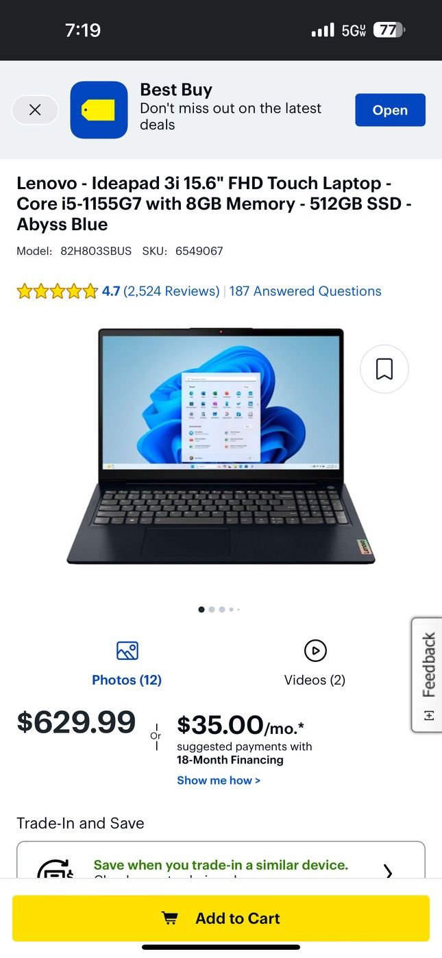 Brand New Lenovo Laptop Ideapad 3i