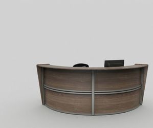 124"W x 49"D x 46"H Two-Person Curved Reception Desk – Floor Model 📦 Florida