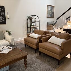 2 LEATHER CHAIRS (from Ballard)